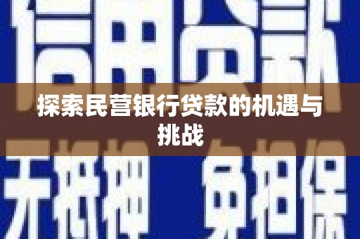 龙文探索民营银行贷款的机遇与挑战