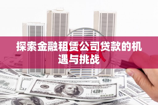 龙文探索金融租赁公司贷款的机遇与挑战