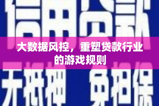 龙文大数据风控，重塑贷款行业的游戏规则