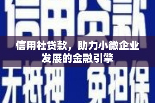 龙文信用社贷款，助力小微企业发展的金融引擎