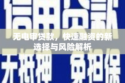 龙文无电审贷款，快速融资的新选择与风险解析