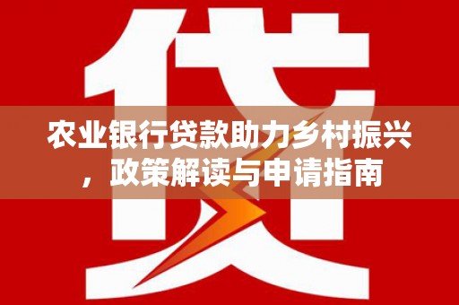 龙文农业银行贷款助力乡村振兴，政策解读与申请指南