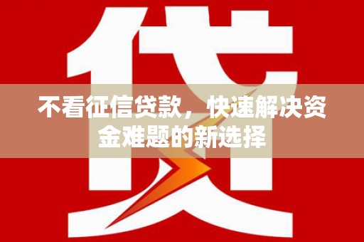 龙文不看征信贷款，快速解决资金难题的新选择